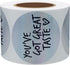 Hybsk Great Taste Holographic Silver & Black Ink Business Stickers, 300pc Round 2" Labels