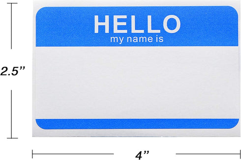 Hello My Name is Stickers, Identification Badges Name Badge Label - Peel and Stick for School, Home & Office – 50