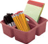 Teacher Created Resource Deep Rose Portable Plastic Storage Caddy 6-Pack, 3 Compartments for Classroom and Office