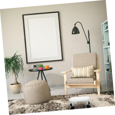 Portable Swivel Step Stool with Silent Wheels - Ideal Foot Rest for Home and Office
