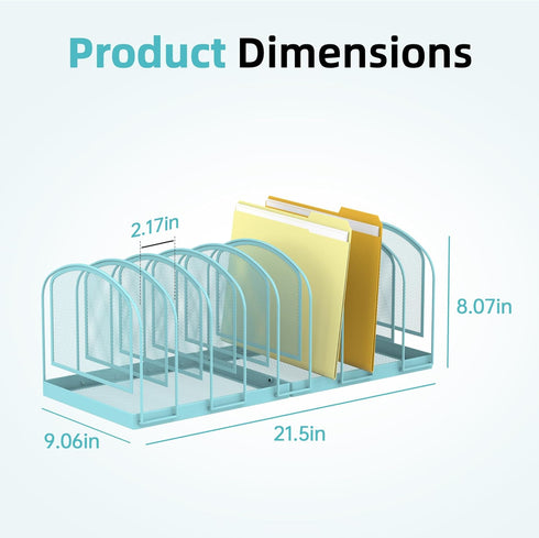 9-Section SUPEASY File Organizer Mesh Desk Organizer, Upright File Organizer Desktop Organizer File Sorter, File Folder