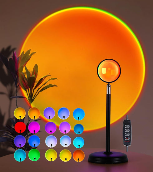 AIHYING Sunset Lamp Projector,Multicolor Changing Night Light 360 Degree Rotation Rainbow Led