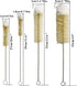 NewFerU Stainless Steel Soda Bottle Cleaning Brush Set with Natural Boar Bristle Wool Tip, Long Handle for Narrow Neck