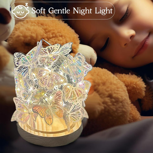 Butterfly ambiance Lamp, Bedside Decorative Small Table lamp, DIY Butterfly Lamp, Battery Powered Night Light, Gift