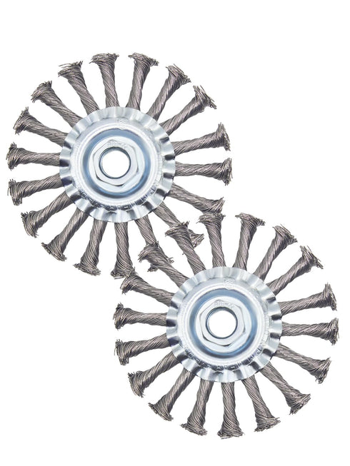 Knotted Wire Wheel Brush, 4.5in 5/8-11 Threads Arbor for 4-1/2" Angle Grinder - 2pcs
