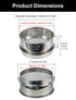 LVDALAB 304 14 Mesh(1.43mm) 4inch(10cm) All Stainless Steel Mesh Lab Sieve, Aperture Test Sieve, Standard Analysis
