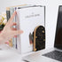 FodPand Gold and Silver Space Themed Wood Bookends Decorative Non-Slip Bookends Heavy Duty Book Ends Modern Book Ends