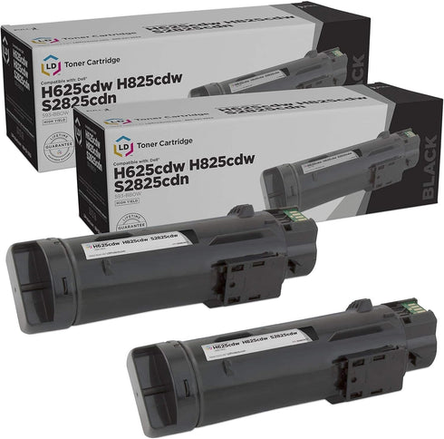 LD Products Toner Cartridge Compatible Replacement for Dell 593-BBOW N7DWF (Black, 2-Pack) for Dell H625cdw, H825cdw,