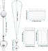 Blulu Retractable Badge Reel Lanyard with 3 ID Holders, Stainless Steel Beaded Chain Necklace
