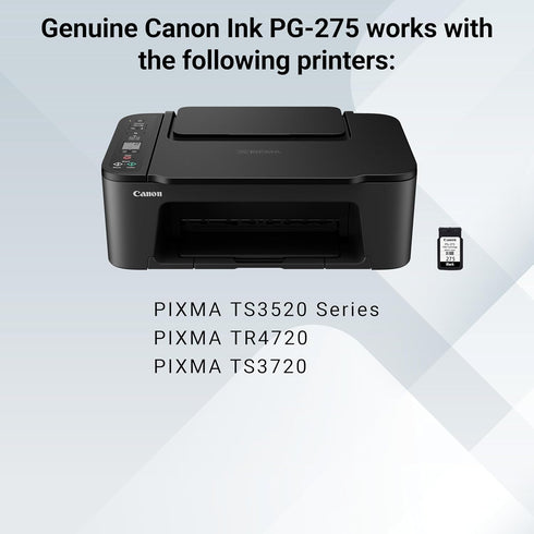Canon PG-275 TS3520/3522, TR4720/4722, TS3720/3722 Genuine Black Ink Cartridge, Compatible