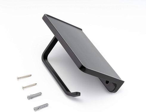 Commercial Linkaa Wall Mount Toilet Paper Holder with Shelf Matte BlackZinc Alloy Toilet Tissue Holder with Phone