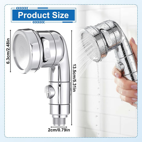 FdcZeyxior Shampoo Bowl Sprayer Head, Silver Adjustable Handheld Sink Sprayer Head Portable Shower Heads with Stop