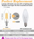 Lamsky E14 Bulb Bulb,Warm 2700K 40W 110V/220V Glass,No-Dimmable (12-Pack) European Base LED Filament Candle Shape Light