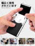 Padike PU Leather Business Card Holder Slim Metal Pocket Case with Magnetic Shut for Name Cards (Y-Black)