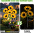 4 Pack 24 ostritec Sunflower Solar Lights Outdoor Decor, Solar Garden Decor Waterproof Solar Sunflower Outdoor Lights