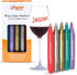 Cheer Collection Metallic Wine Glass Markers, Dry Erase Washable Marker Pens, Set of 5