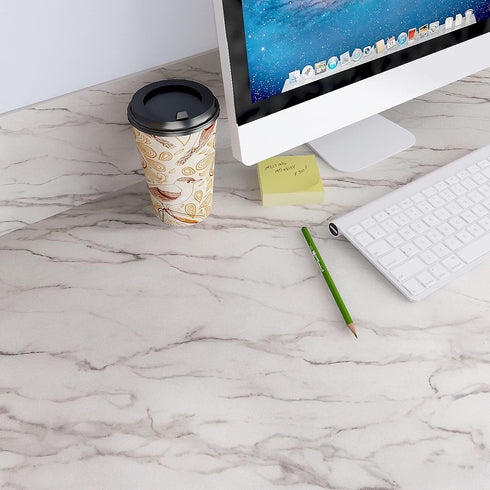 Decotalk Marble Contact Paper, Peel and Stick Waterproof Matte Marble Wallpaper for Kitchen Countertops (12"x120")