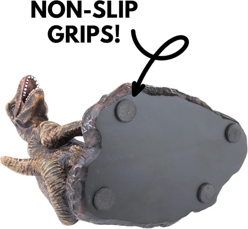 Needzo Desk Holder Cradle Cell Phone Stand, Resin Dinosaur Office Decoration, 5 x 3.75 x 7 Inches
