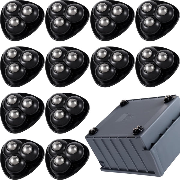 Alpinleux 12 Pcs Mini Caster Wheels, Self Adhesive Caster Wheels, 360 Swivel Appliance