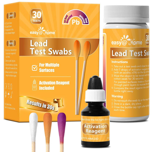 Easy@Home Lead Test Kit with Vinegar 30 Rapid Swabs with 30Second Results