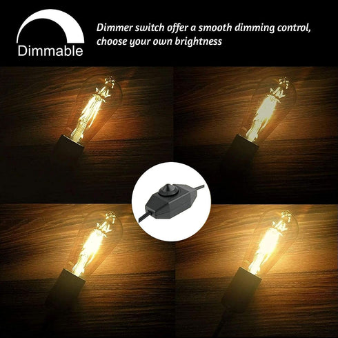 AVCITY Dimmer 15 Set Bulb E26 E27 Pendant Light Kit with Switch Feet Hanging Lamp Cord Plug in Edison Light Socket Rope