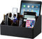 Pu Leather Desk Organizer, Multifunctional Storage Box with 5 Compartments, Office Accessories for Pen, Pencil,