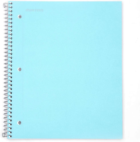 Mintra Office Durable Spiral Notebooks, 1 Subject, (Teal, Wide Ruled 3 Pack), 100 Sheets, Poly Pocket, Moisture Resistant Cover, Strong Chipboard back, For School, Office, Business by Mintra Office