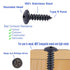 Bolt Dropper No. 8 x 1 Stainless Steel Wood Screws - 25 Pack Black Xylan Coated Phillips Truss Head Screws