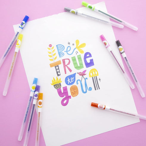 BAZIC Collorelli Scented Glitter Color Gel Pen, Acid Free Smooth Writing for Art and Christmas Gift (10/Pack)
