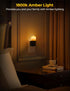 2 Pack, 0-100LM Dimmable, Briignite Flameless Candle Night Lights, Amber Plug-in LED Candle with Light Sensor, Kids