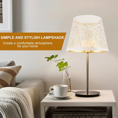 Generic E27 E26, Metal Lamp Shade for Flower Shadow Lampshade, Hollow Out Design Vintage Lamp Shades for Table Lamps