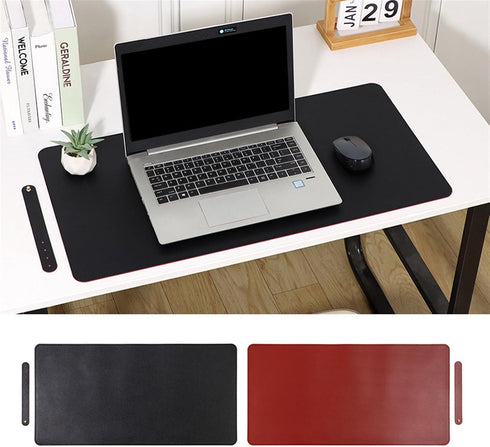 Wokuaile 23.6"x11.8" Makeup Mat for Vanity Top Protector, Dual-Sided PU Leather Desk Mat Waterproof Non-Slip Large