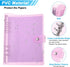 PATIKIL A5 Clear Binder Cover, Soft PVC Bling Loose Leaf Binder Protector with Snap Button Closure, Purple