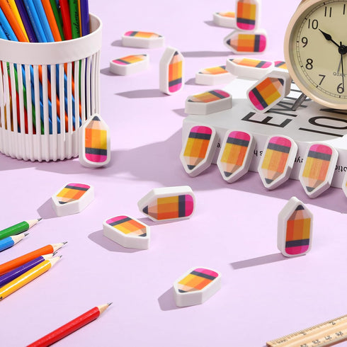 Seajan 100 Pcs Operation Christmas Favors, Cute Mini Pencil Erasers for Classroom Prize Reward Gifts