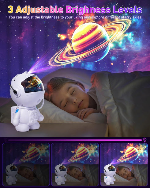 12 360Rotating Astronaut Galaxy Projector,Star Projector with Space Films,Galaxy Projector for Bedroom with Timer