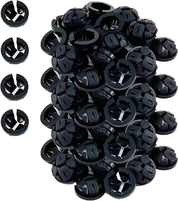 iMBAPrice NM94-100 Plastic Black Button Push-in NM Cable Romex Connector, 100-Pack, 3/8 Trade Size