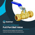 Eastman 1/2 Inch Compression Heavy Duty Full Port Ball Valve, Brass Plumbing Fitting, 20096LF