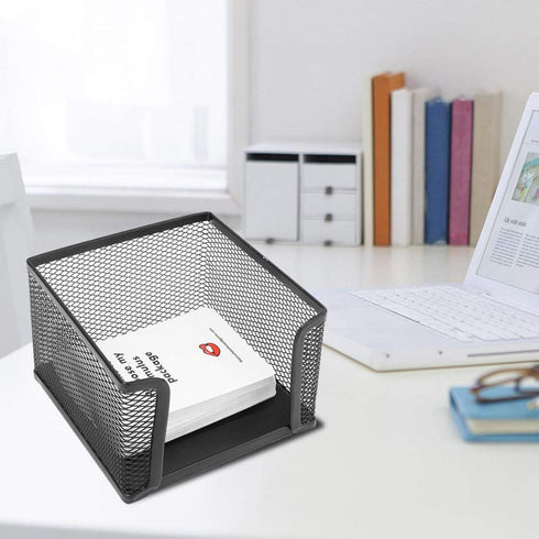 Tomotato Black Metal Mesh Memo Holder, Desk Organizer for Sticky Notes, Scissors, Post-it Notes