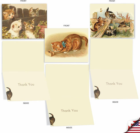 The Best Card Company 10 Boxed Thank You Cards w/Envelopes, Animal Appreciation Stationery Set