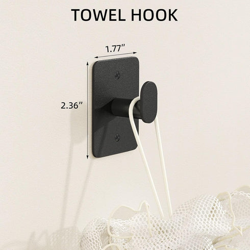 Set 4-Pieces, 24Inch Set Matte Black Bathroom Accessories Towel Racks for Bathroom Towel Bar, Towel Ring, Towel Hooks