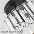 Decoluminner Crystal Ceiling Light Semi Flush Mount Ceiling Light Crystal Chandelier Hallway Light fixtures Black Close