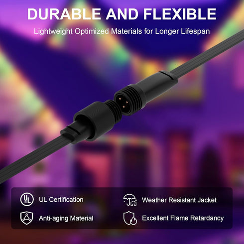 SIWBSYDD 32FT H705A H705B H705C H706A H706B H706C, IP68 Extension Cable Kit for Govee Permanent Outdoor