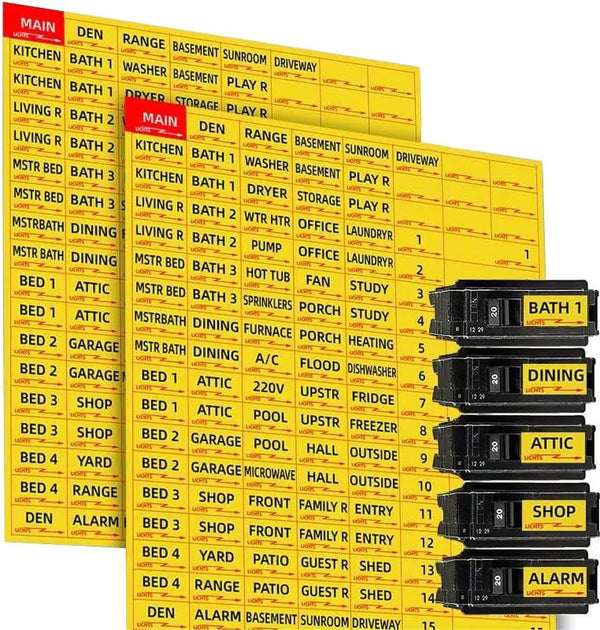 Circuit Breaker Labels, 129 Electrical Panel Labels, Breaker Box Label, Fuse Box Stickers, Easy Read and Install