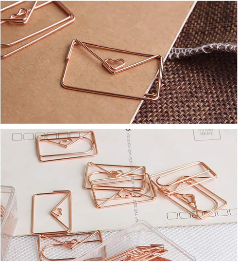 Envelope Shape Small Paper Clips, Cute Funny Bookmark Marking Clips for Office School Wedding Party Decoration, 20 pcs