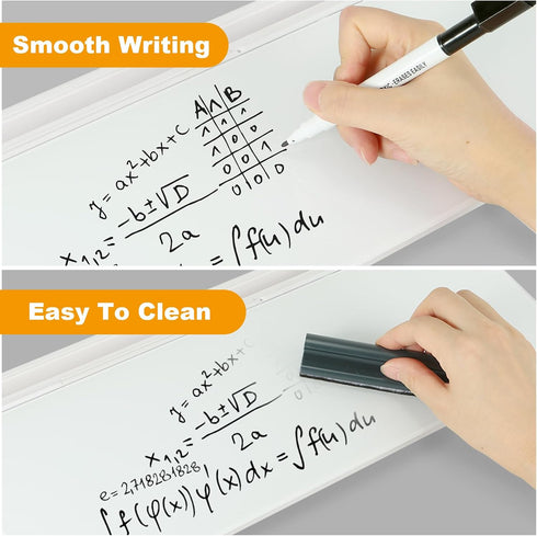 Small Glass Desktop Whiteboard Dry Erase Board, Desk Board Buddy with 2 Markers, 1 Eraser for Office, Home, School