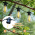 BYIZO 50FT 20 Bulbs IP65 Solar Outdoor String Lights, Waterproof Patio Lights with Solar & USB-C Dual Charging, Remote