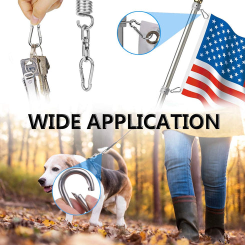 Spring Snap Hooks, 304 Stainless Steel Metal Clip, Heavy Duty Rope Connector for Outdoor Travel Camping