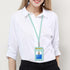ELV Badge Holder with Zipper, PU Leather ID Card Holder Wallet, 5 Card Slots, RFID Blocking Pocket, Mint