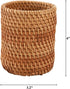 Okllen 2 Pack Rattan Pencil Holder, Handmade Wicker Pen Cup Makeup Brushes Holder, Woven Vine Desk Organizer Pen Container Box for Office & Home Desktop, Kitchen Utensil Cutlery, Cylinder