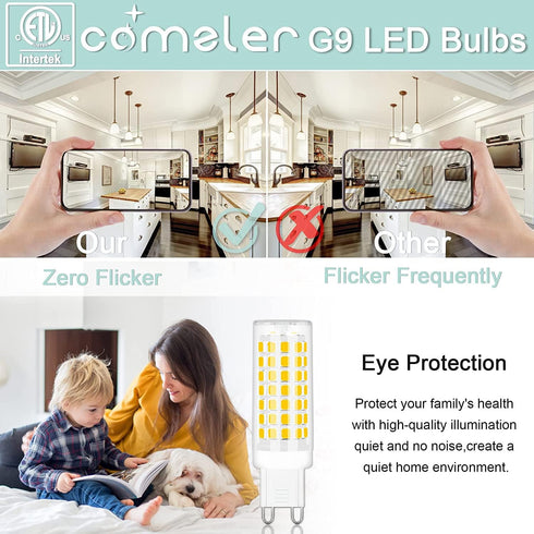 comzler G9 LED Bulb, 6W 4000K Natural Daylight, 60 Watt Halogen Equivalent, 600LM, Non-dimmable, 6 Pack